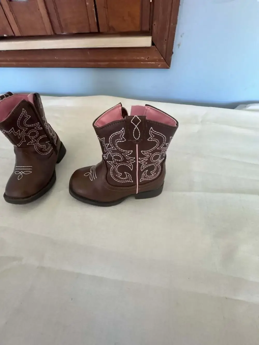 Wonder Nation Toddler Girl's Brown Western Cowboy Boots Size 6